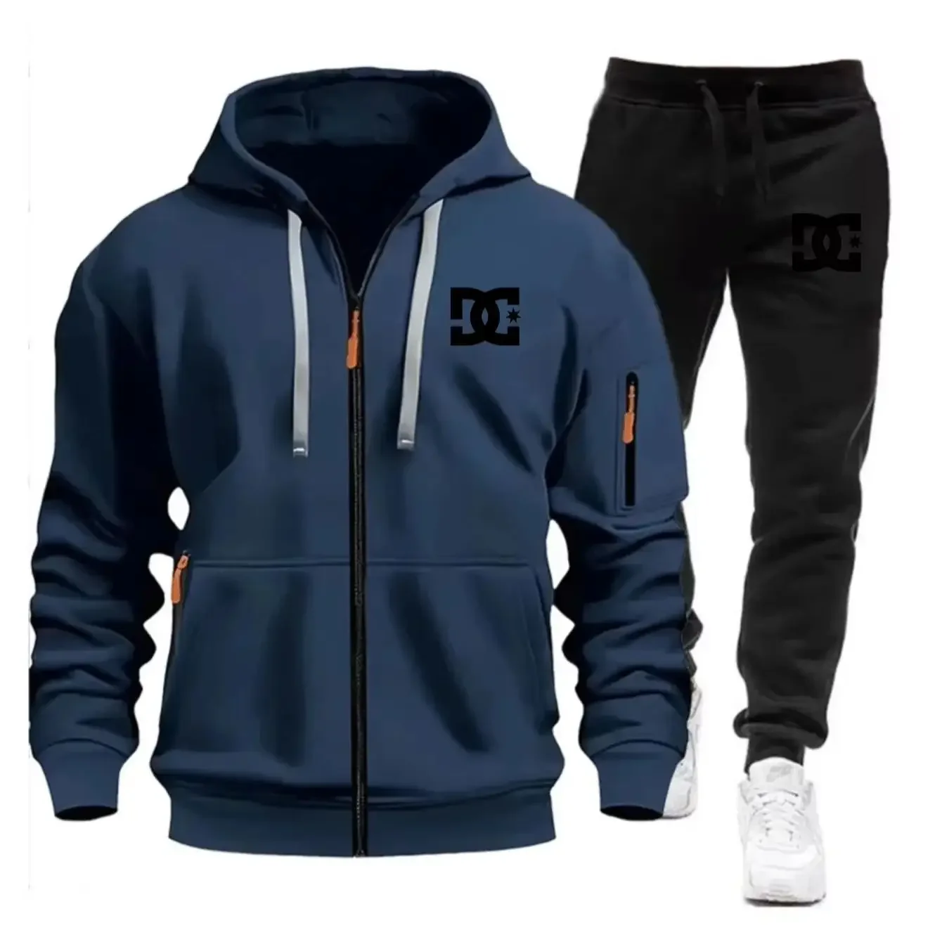 Two Sets of Men's Sportswear for Autumn/Winter 2026 Including a Sweatshirt and Two Sets of Fitness Jogging Pants with Wool Caps - view 5