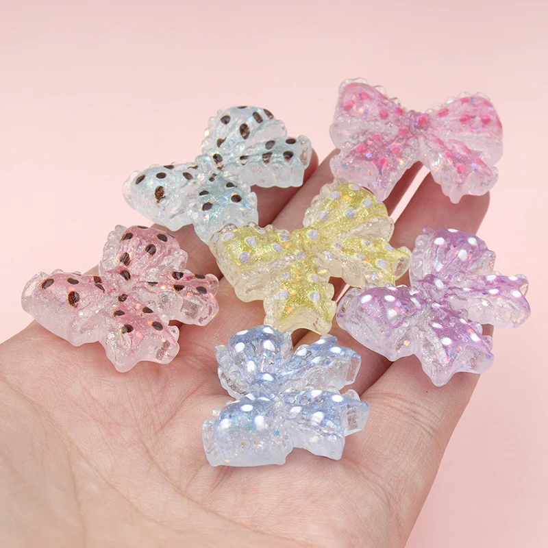 10/100pcs Kawaii Cartoon Dot Butterfly Flatback Resin Cabochon DIY Scrapbooking Charms Handmade Jewelry Accessory