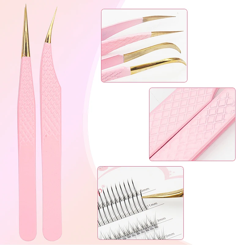 1 Pc Eyelash Tweezers Stainless Steel Superhard High Precision Anti-static Tweezer For grafting Lash Extensions Makeup Tools