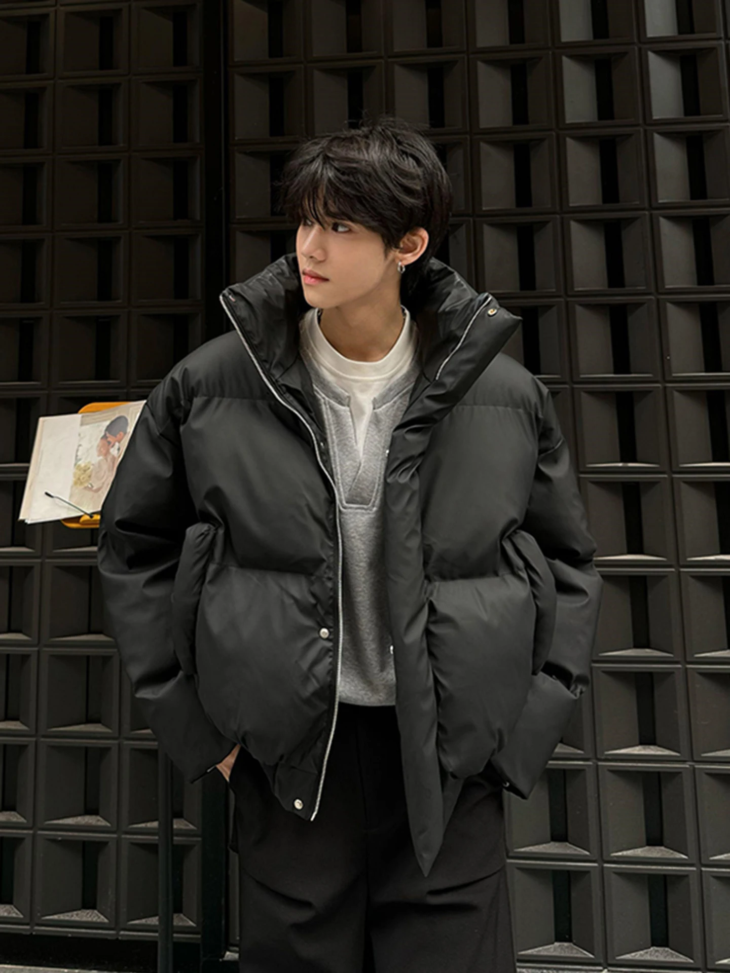 

Мужская зимняя куртка из искусственной кожи с воротником-стойкой, утепленная хлопком, премиум-класса, свободного кроя, для активного отдыха...