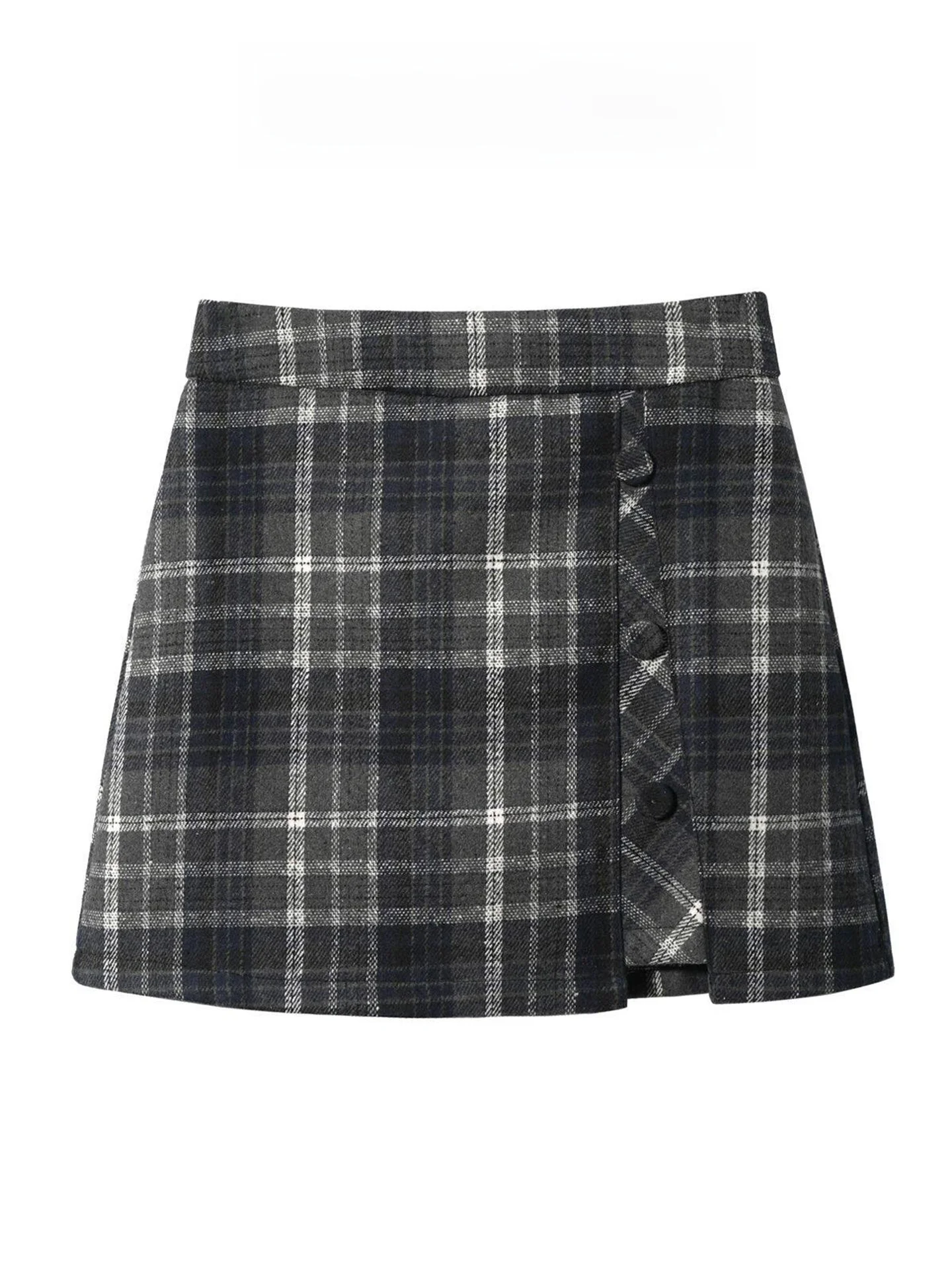 

Ретро-юбка А-силуэта в клетку с высокой талией для женщин, весна-осень, в британском студенческом стиле, утягивающая, средней длины