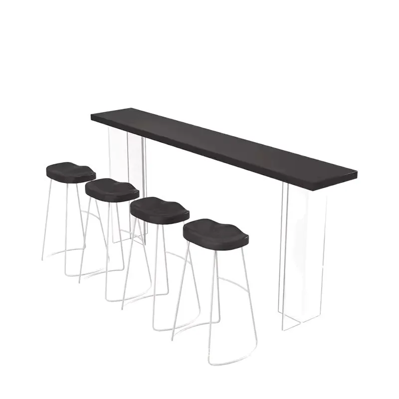 Bar Acrylic Casual High Balcony Suspended Transparent Solid Wood Bar Table Modern Minimalist Group Wall Table and Chairs