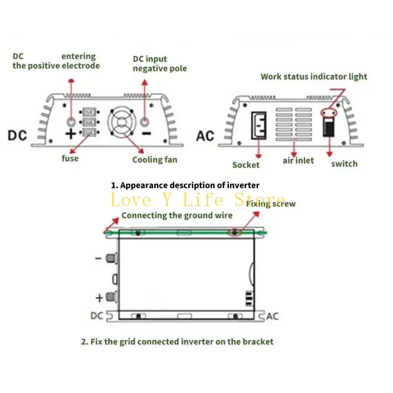 L74C 600W High Efficiency Solar Power Inverters Grids Tie Solar Inverters for Home Use