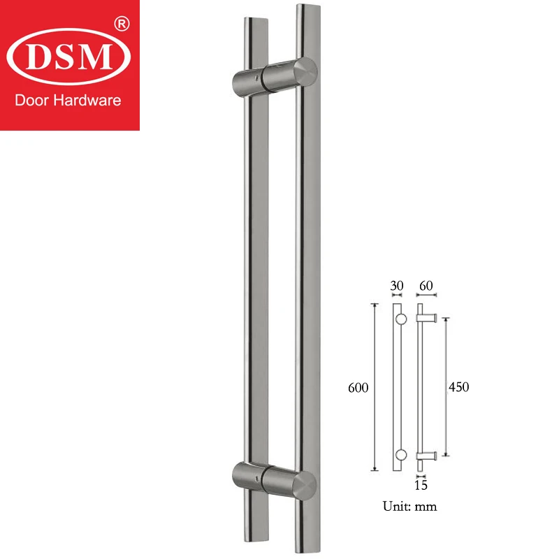 Gagang pintu masuk Modern 600mm 304 besi tahan karat gagang tarik tabung Oval cocok untuk kaca, kayu, bingkai logam PA-128 pintu