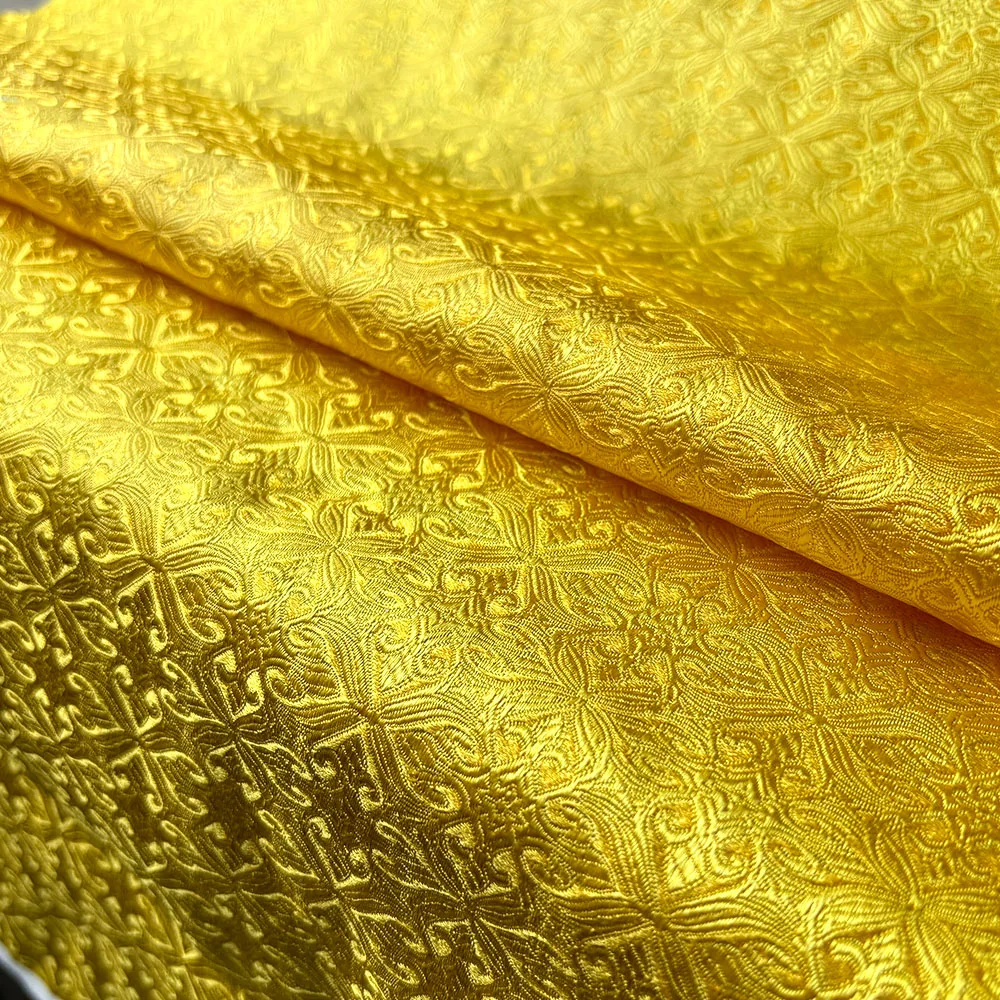 Jacquard Brocade Fabric Damask Flower Patterned Faux Silk Trim Cheongsam Children Costume Hanbok DIY Dress Doll Clothes Material