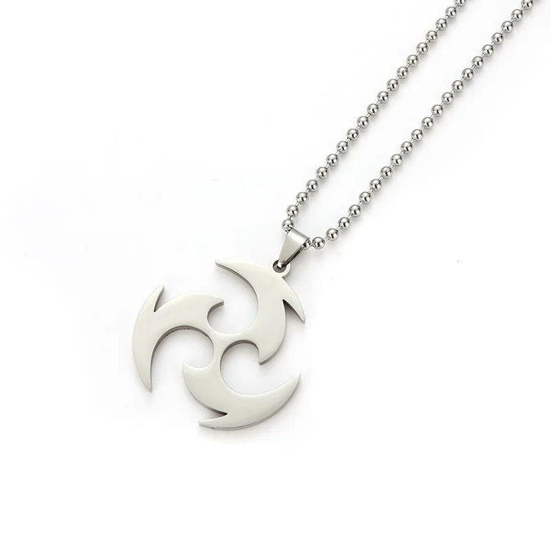 Genshin Impact Titanium Pendant Necklaces Element Pyro Hydro Anemo Electro Dengro Cyro Geo Hutao Boo Jewelry for Players Fans