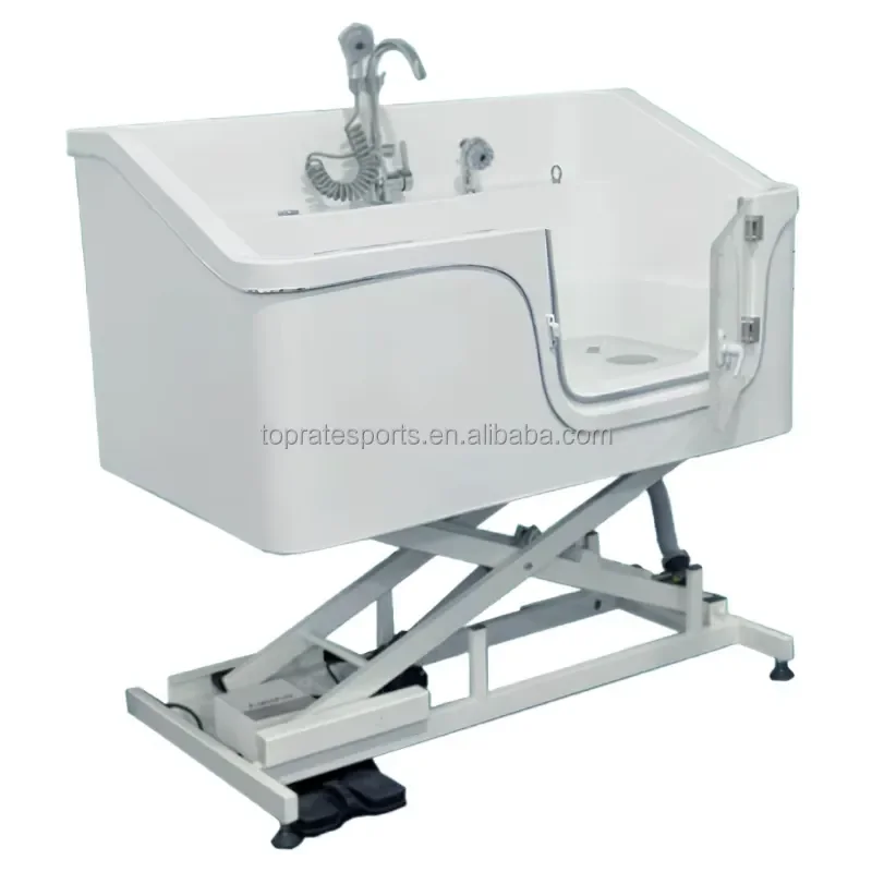 Acrylic Electric Elevated Dog Grooming Tub Built-in Washer Dryer Pet Spa Bathtub for Bathroom Use Modern Design Whirlpool