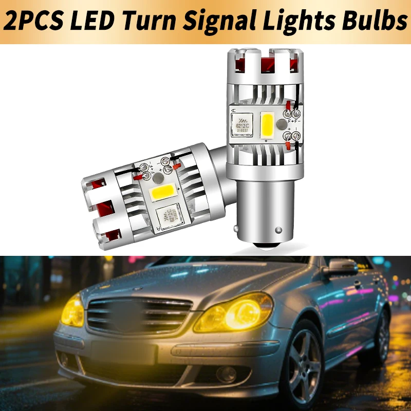 

2 шт. светодиодные указатели поворота BAU15S PY21W Canbus для Mercedes-Benz W169 04-12, W176 12-18, W246, W242 11-18, W245 05-11, W203 00-07