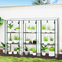 Clear 3-level shelves small greenhouse Outsunny