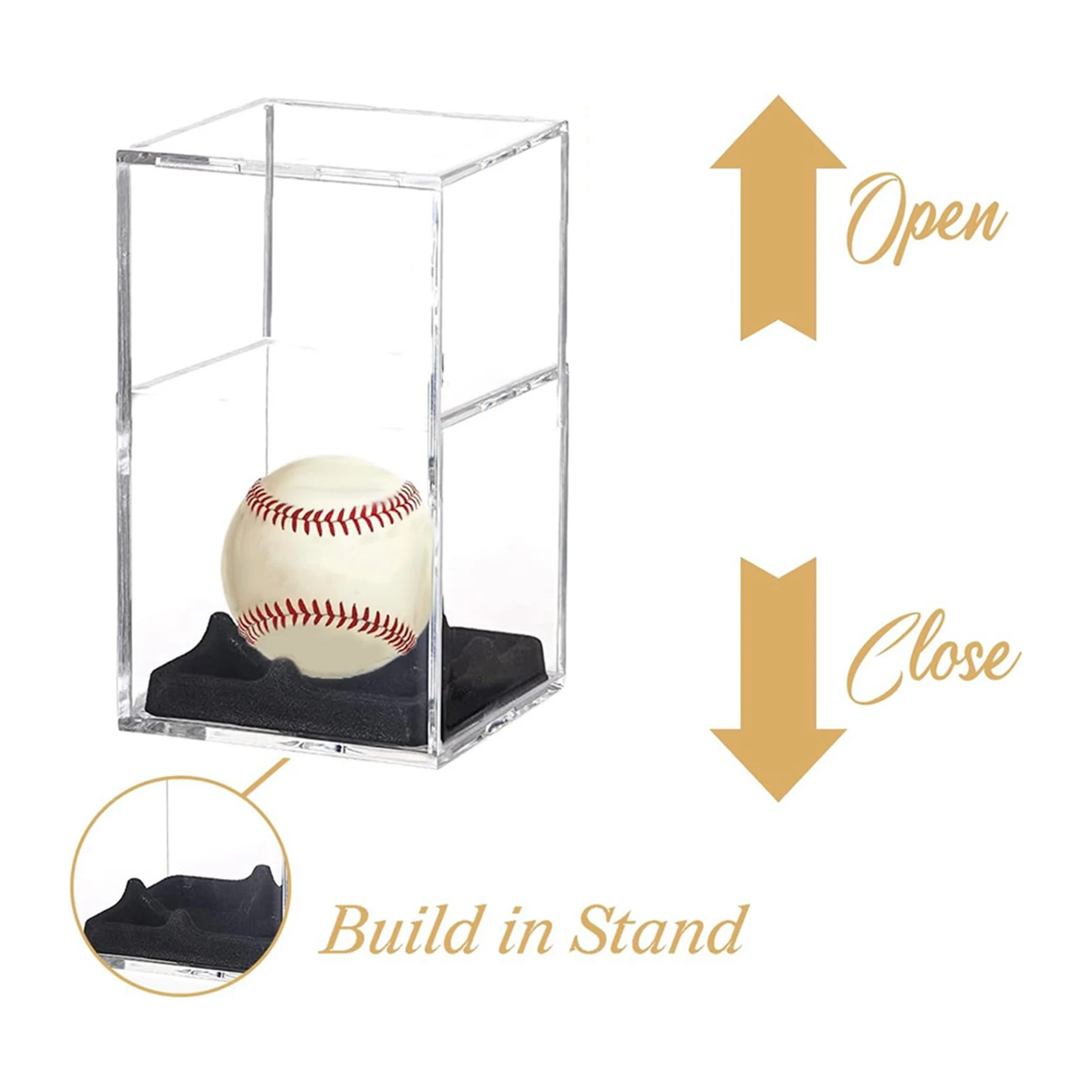 L71A 2X Baseball Display Case UV Protected Acrylic Baseball Display Cases Display Cases For Any Baseball
