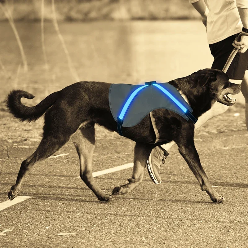 8 Speed Flat optic Color-changing LED Pet Reflective Clothing USB Charging Dog Vest Protective Clothing For Outdoor Night