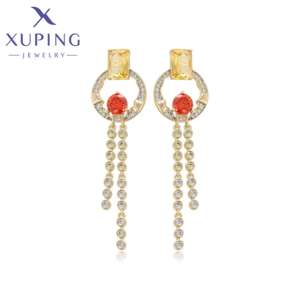 Xuping Jewelry Fashion Exquisite Light Gold Color Flower Shape Piering Earrings for Women Girl Christmas Party Gifts X000900030