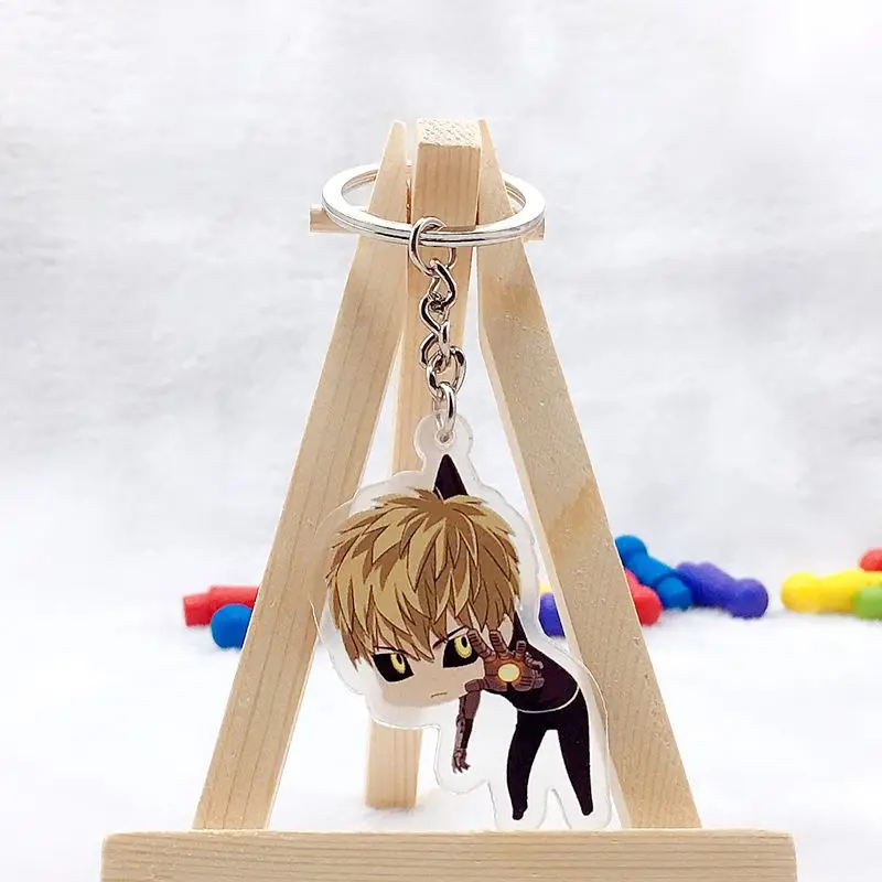 One-Punch Man Saitama Genos Tatsumaki Garou BLAST Q-version keychain creative high-value cartoon print student backpack pendant view 3