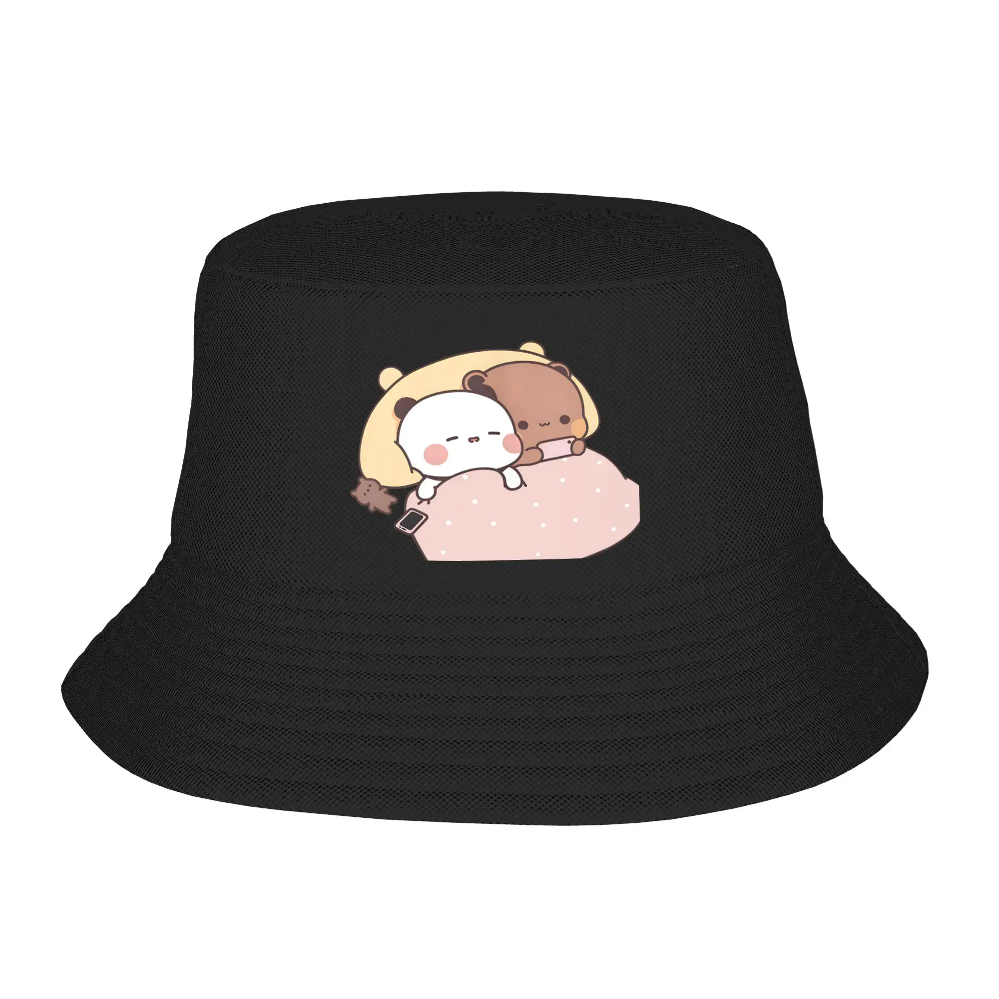 Style Bubu Yier Beer Cartoon Bucket Hat Woman Foldable Hiking  Fisherman Cap Vocation Getaway Headwear Boonie Hat