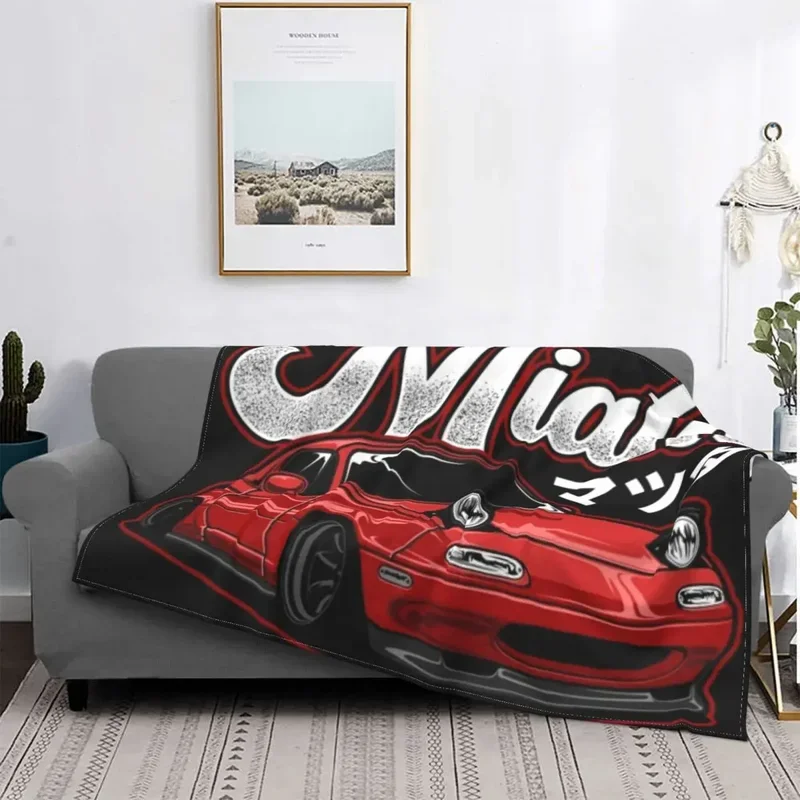 Miata MX-5 NA Red Blanket Jdm Car Drift Turbo Plush Thick Supe r Soft Flannel Fleece Throw Blanket For Bedding Bedspread Quil@0￥