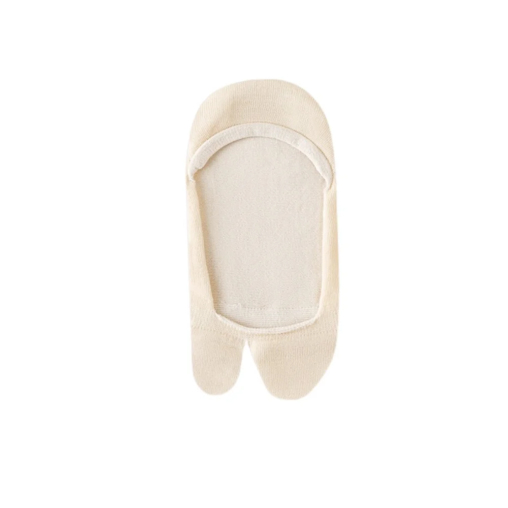 Comfortable Cotton Invisible Tabi Socks Thin Elastic Non-slip Two Toe Socks Clog Hosiery Simple Separate Toe Boat Sock Girls