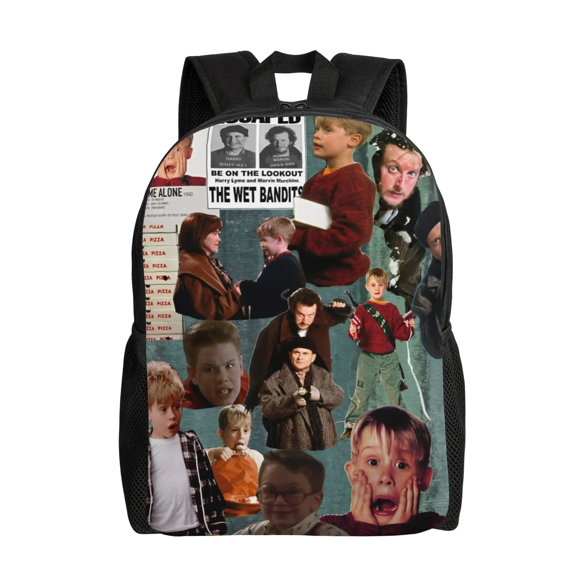 

Рюкзак-коллаж «Один дома» с МакКалой Кулкином, спортивный, для старшей школы, походов, путешествий, комедийный, для мужчин и женщин, для ноутбука, холщовый