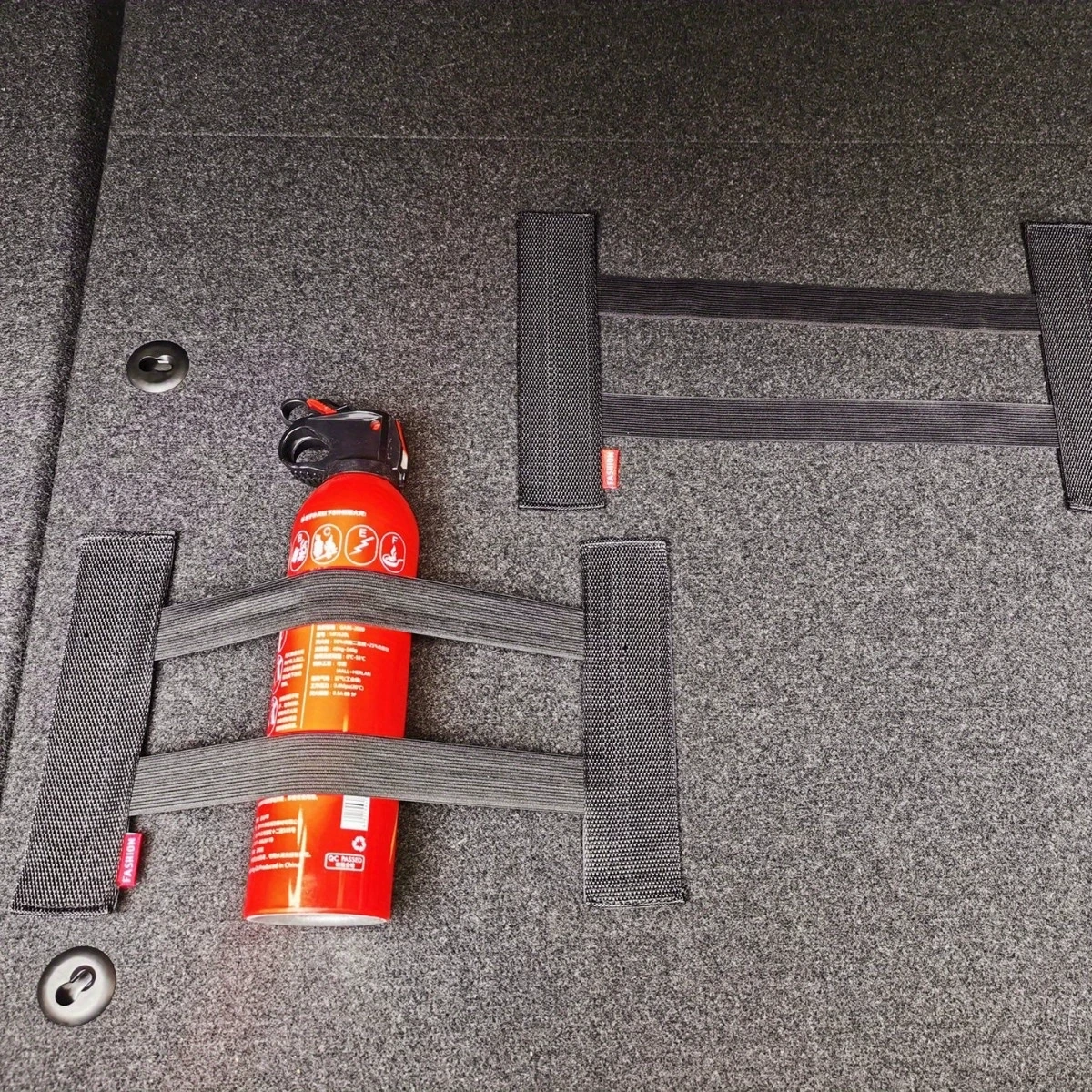 

Car Back Rear Trunk Elastic Mesh Fixed Straps Car Interior Organizer Extinguisher Storage Net Seat Back Fixing Bag Car Accessory