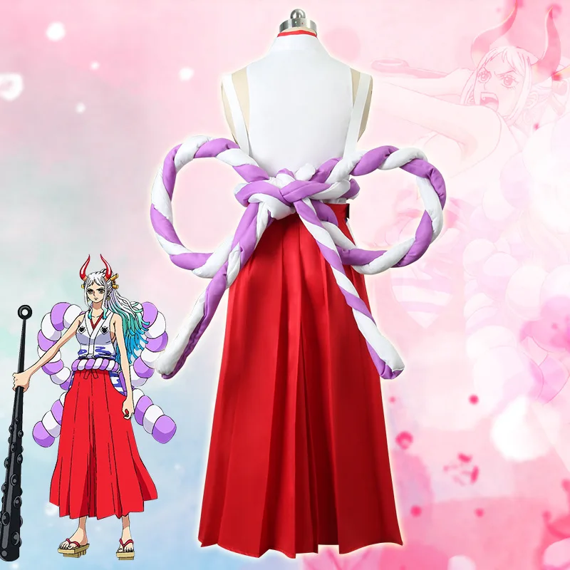 One Piece Kimono Yamato Cosplay Traje para Meninas Adultas, Roupas Anime, Colete e Calças, Uniforme de Festa de Carnaval de Halloween