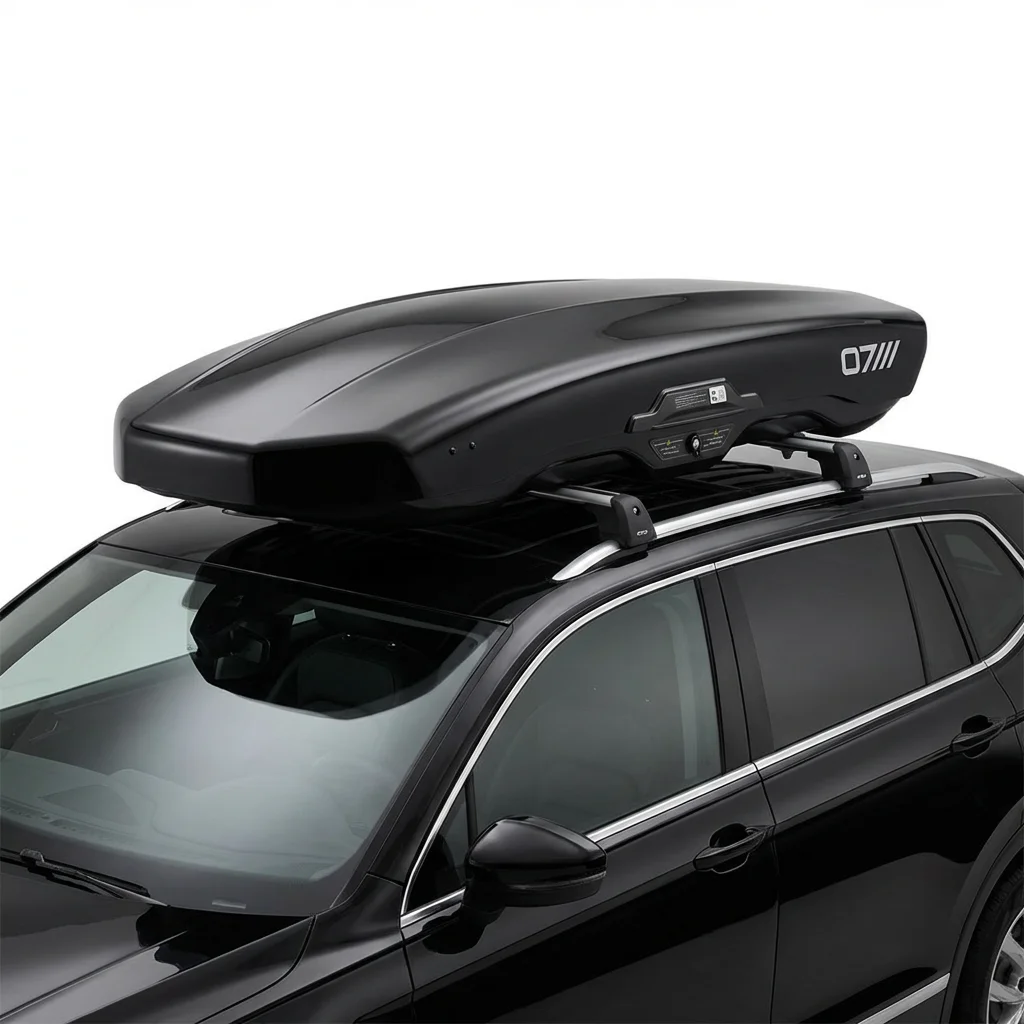 

Universal Black Shark Style Car Roof Box Streamlined Aerodynamic Luggage Carrier Heavy Duty Car Roof Cargo Box For SUV