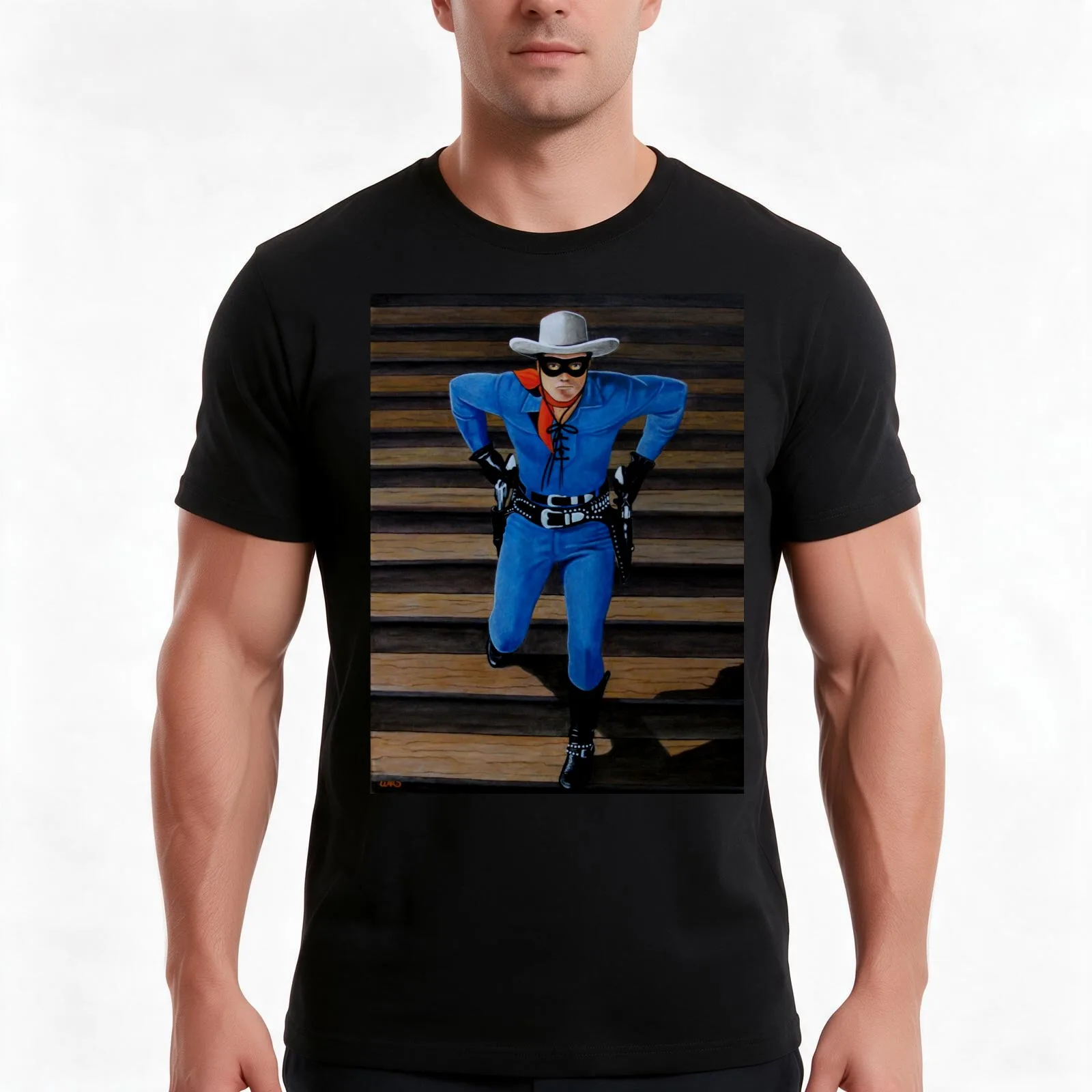LONE RANGER #2 T-Shirt, Summer Casual Cotton Tee, Oversized Streetwear Tops, Vintage Graphic Print, Loose Fit Short Sleeve