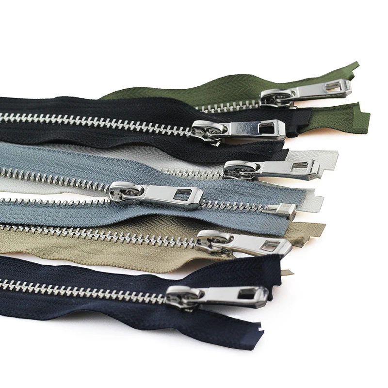 5#  35/45/55/65/75/85cm open-end auto lock platinum plating metal zipper use for clothes shoes pocket garment