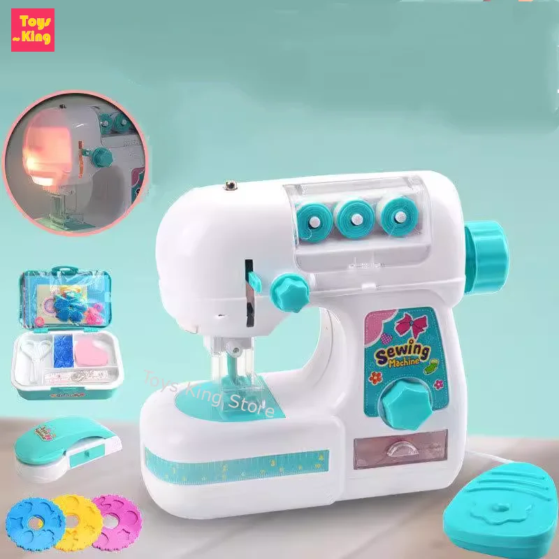 子供シミュレーション電動ミシンライトポータブルミニ家具おもちゃ教育学習デザイン服女の子ギフト