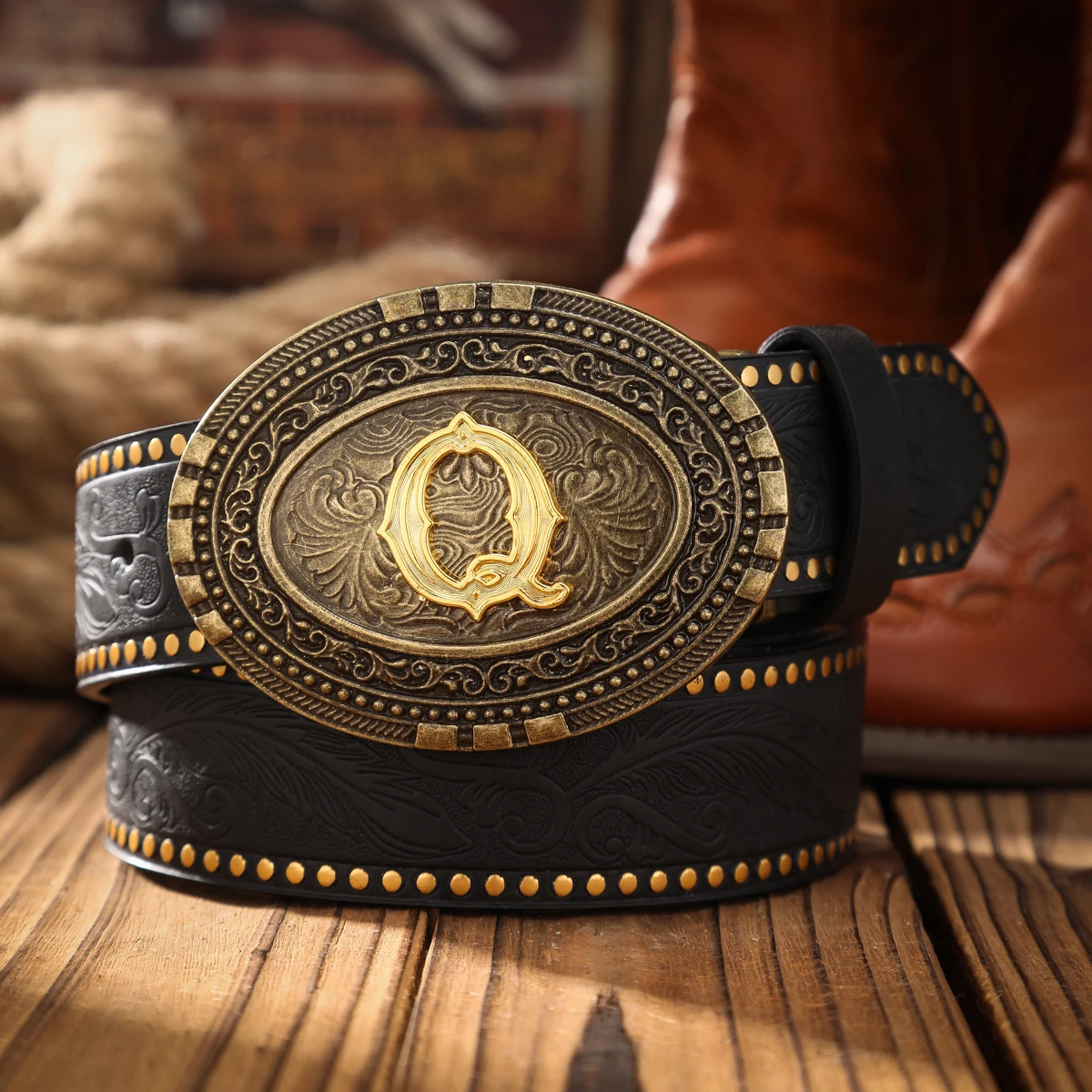 Ein lässiger Retro-Gürtel im Western-Stil für Herren und Damen! PU-Ledergürtel mit Metallschnalle, geeignet für den täglichen Arbeitsgebrauch – Detail 12