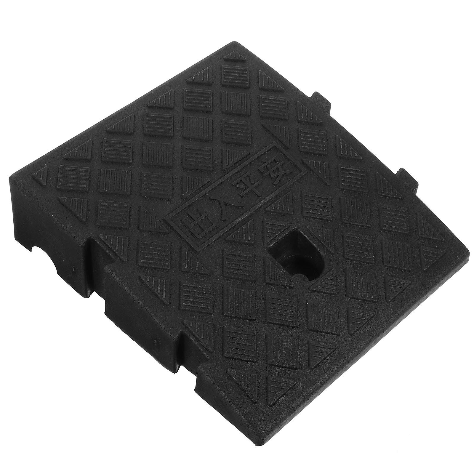 

Plastic Car Ramps 25x27x7cm Black Heavy Duty Driveway Ramp for Steps Vehicle Wheel Triangle Pad Screw Secure Anti