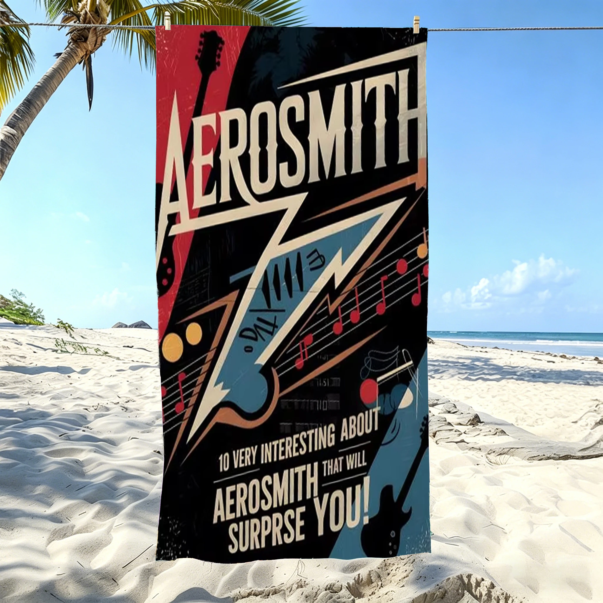1pc Aerosmith Rock Band Beach Towel Microfiber Quick Dry Classic Hard Rock Bath Towel For Pool Beach Travel Rock Music Fans Gift
