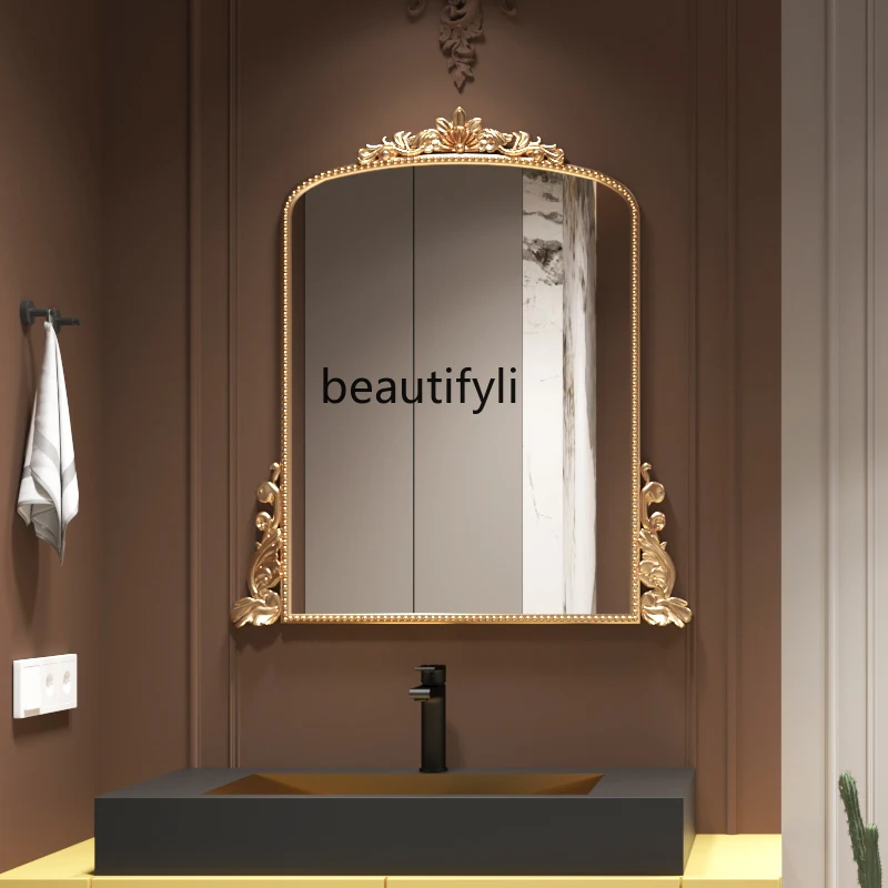 Toilet high definition bathroom cabinet, cosmetic bathroom mirror washstand oblique lipstick toilet cotton wall hanging