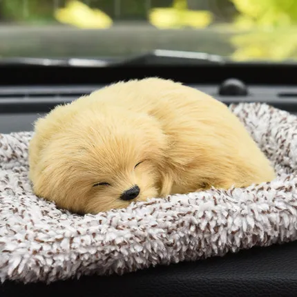 Car Ornament Cute Simulation Plush Sleeping Dog Toy Bamboo Charcoal Bag Air Purifier Decoration Creative Air Freshener Gift