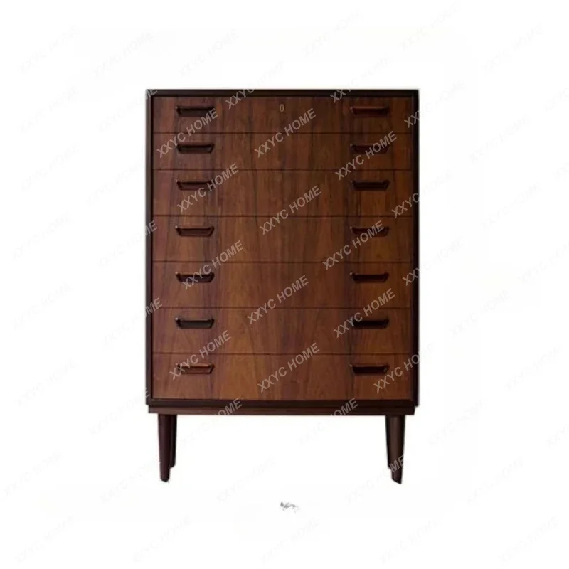 SL12All solid wood seven-chest chest drawer light luxury storage cabinet teak walnut bedroom lockerSSS