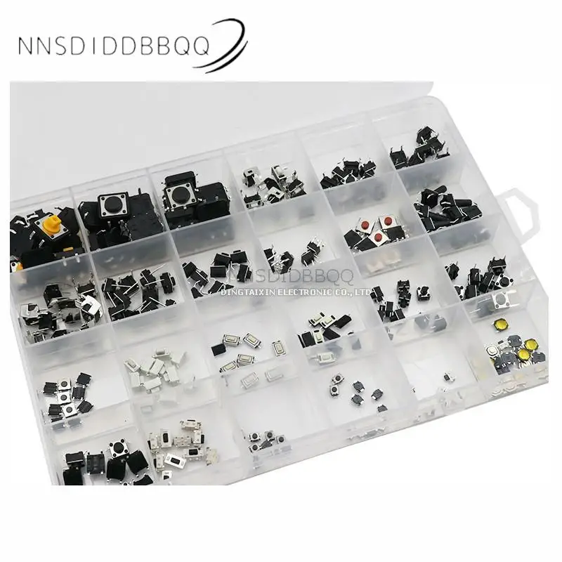 25 Kinds 250pcs Button Small Switch Microswitch 2*4 3*6 4*4 Button 6x6 Touch Switch Package