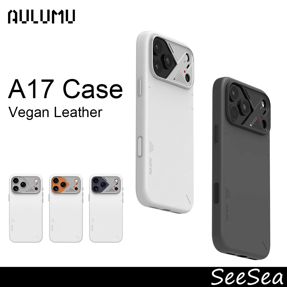 AULUMU A17 비건 가죽 아이폰 케이스 쿨링 핀, 마그네틱 흡착 마그세이프 호환, 아이폰 17 Pro Max 보호 커버