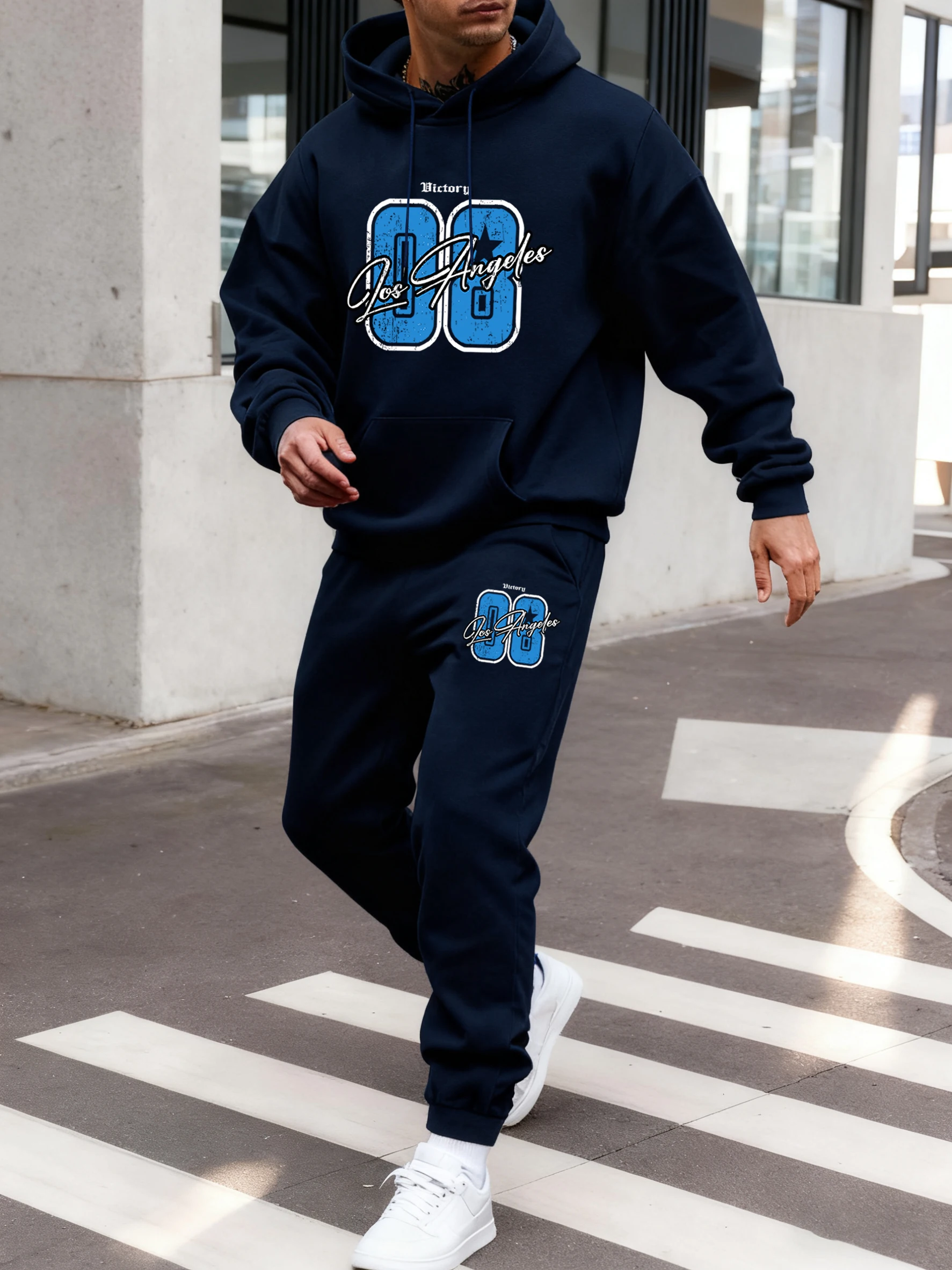 

Hictory Number 08 Print Men Sweatshirts Sport Fleece Hoodie Suit Street Comfy Sportswear Autumn Soft Sweatpant Basic Clothing