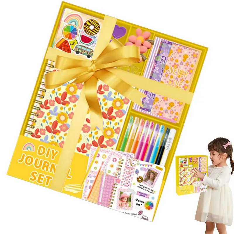 Girls Scrapbook Diary Set Floral Journal Kit Diary Scrapbook Journal Set Fun Craft Set Desirable Stationery Supplies For Teenage