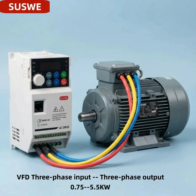 

VFD 0.75/1.5 /2.2/4 /5.5kw Input Three phase 380V ,output Three phase 380V Vector frequency converter,Motor Speed Controller