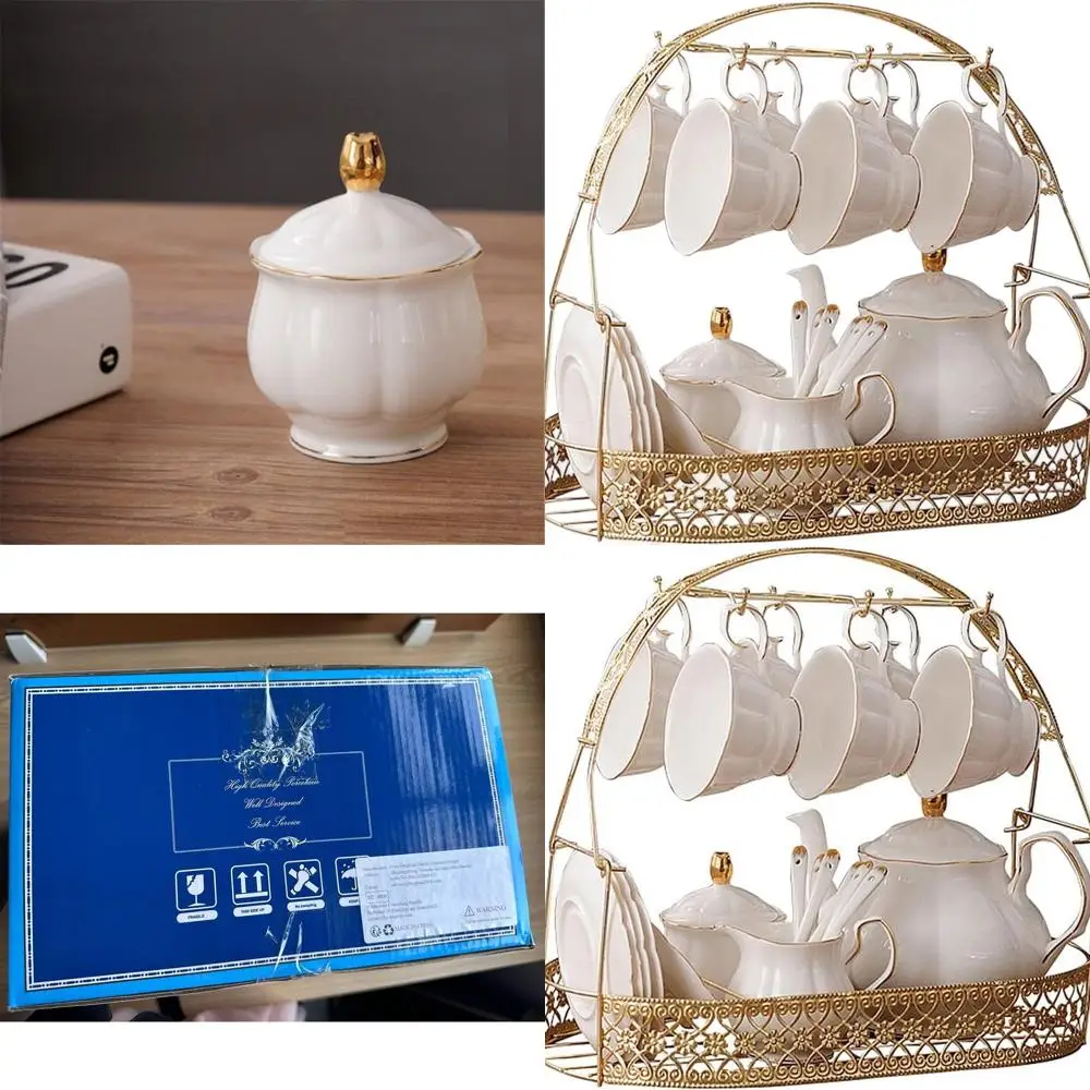 

Чайный сервиз из английского костяного фарфора на 15 лет, простой белый, 15 предметов, в комплект входят чашки, чайник и ложки, идеально подходит для послеобеденного сервиза.