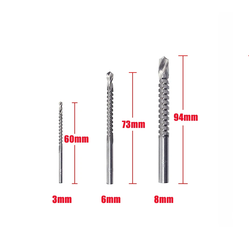6pcs Step Drill Step Drill Bit Set vite Drill Core Drill Tool acciaio ad alta velocità HSS spirale scanalata metallo acciaio punta da trapano