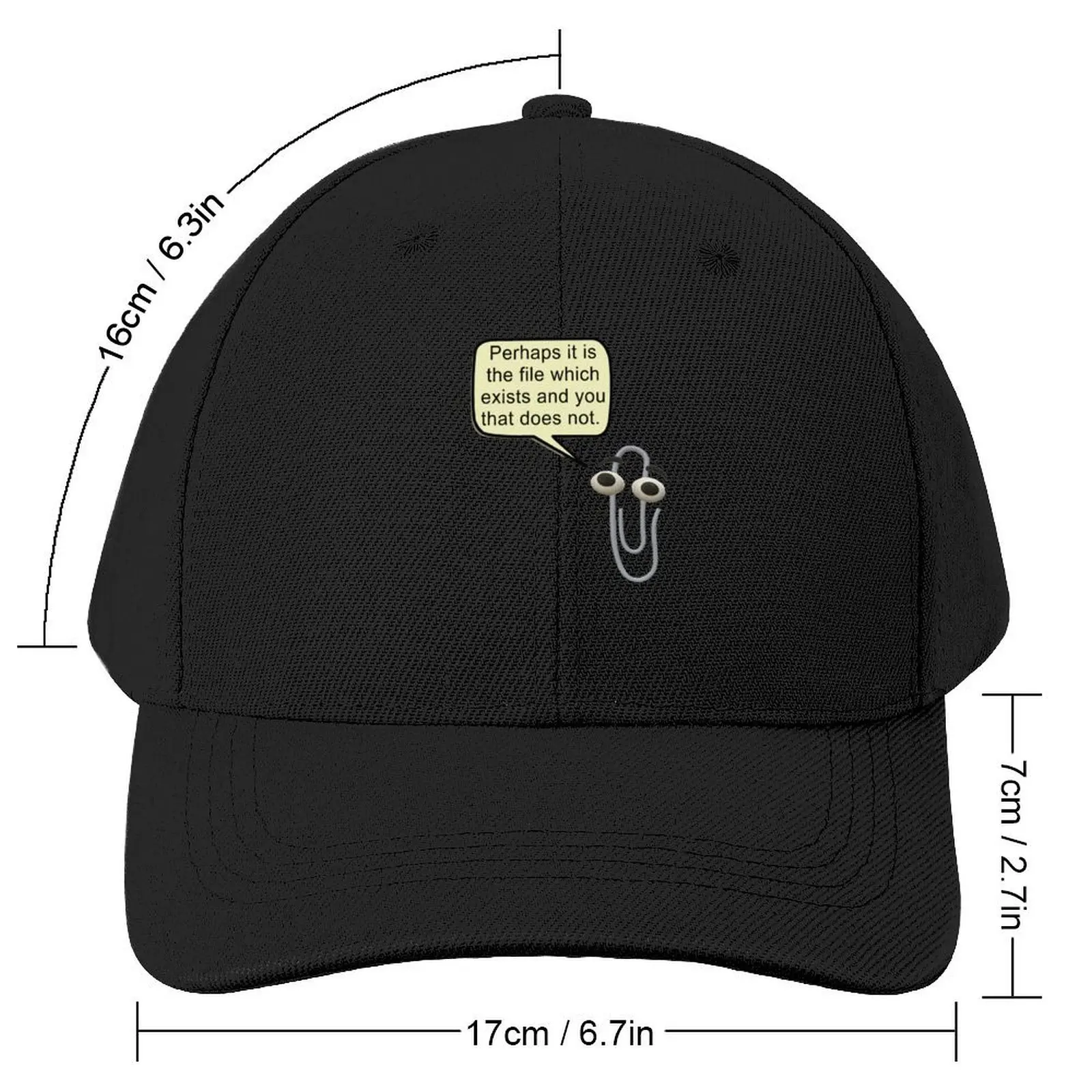 Microsoft Clippy Philosophy Sticker Meme Sticker Baseball Cap Vintage Beach Trucker Cap Man Women's