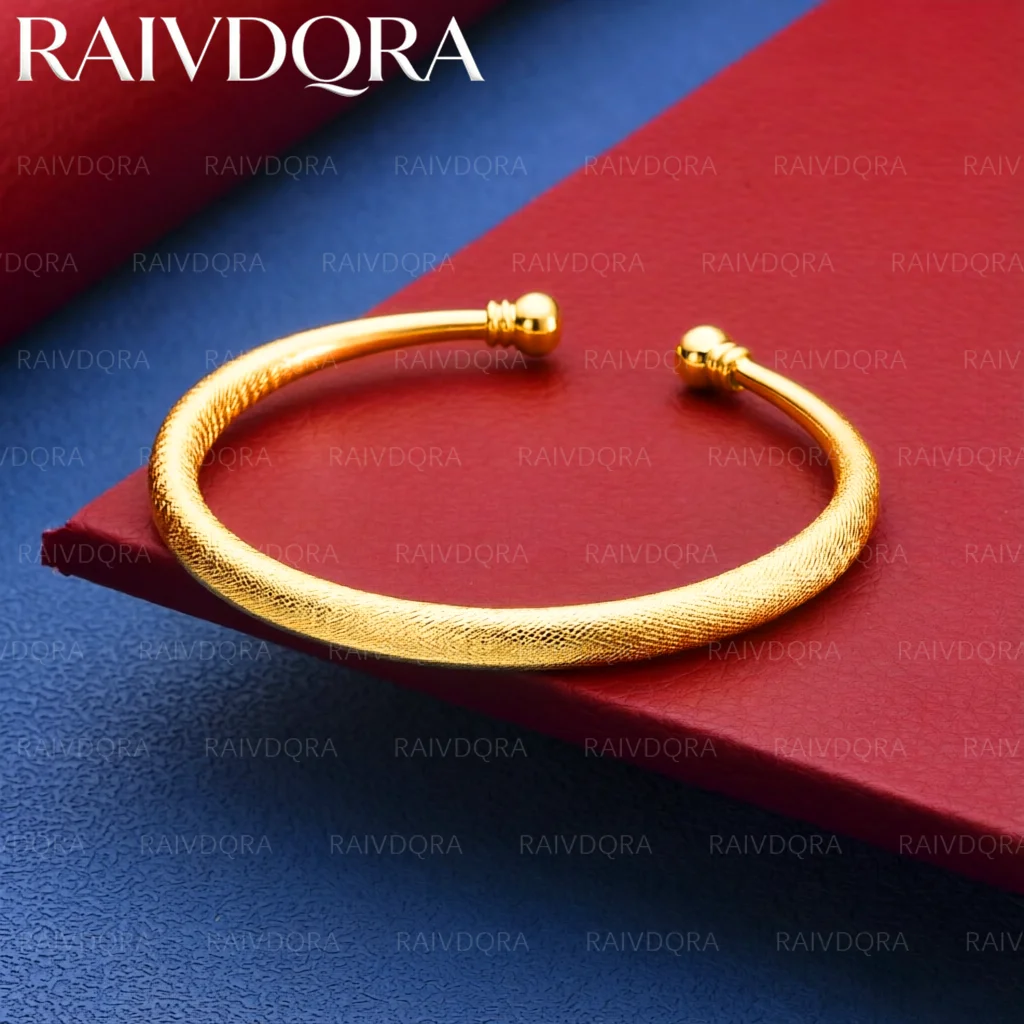 18K Gold Plated Bangle Snakeskin Pattern Bracelet For Women Men Fashion Jewelry Simple Party Accessories Birthday Gift