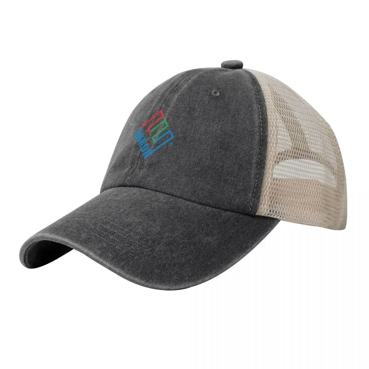ENRON Logo Retro 80s Stock Market Trading Investor Classic T-Shirt Cowboy Mesh Baseball Cap tea Hat Anime Men Caps Women's