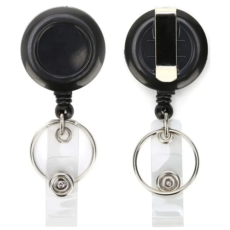 1Set Transparent Retractable Lanyard Working Permit Set PVC Pass Work Card Cover Case with Badge Reel Lanyard Easy Pull