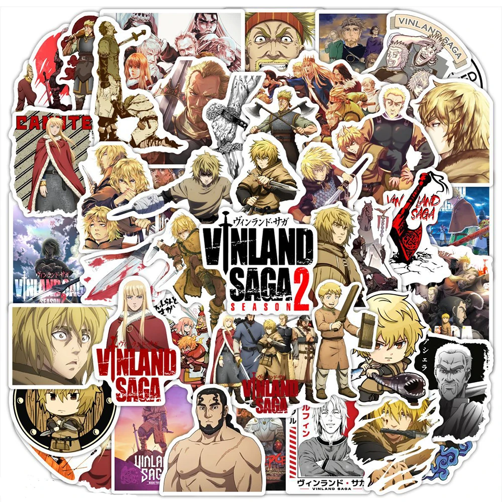 10/30/50pcs Cartoon VINLAND SAGA Anime Stickers Decals Laptop Motorcycle Phone Case Car Cool Waterproof Sticker Kid Classics Toy