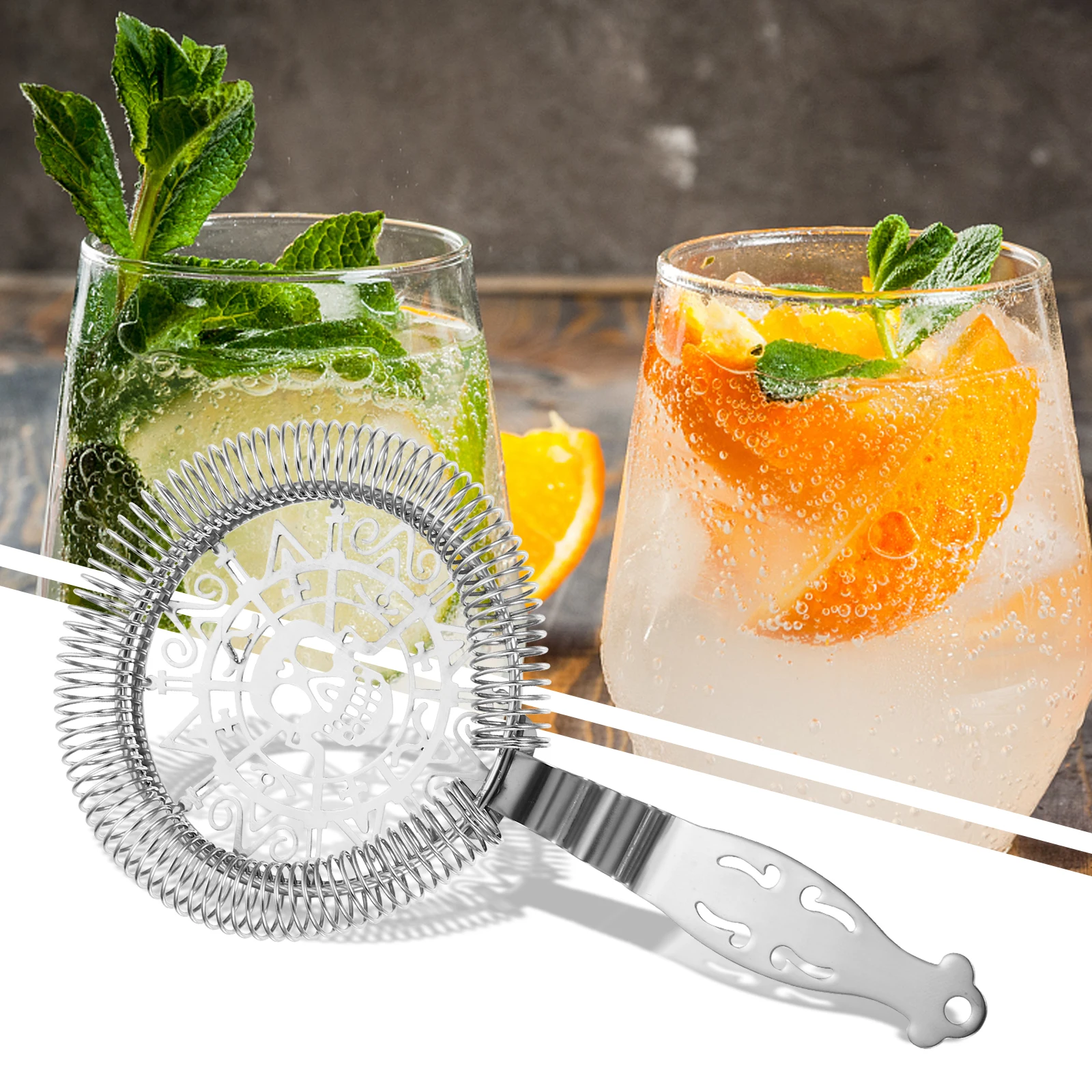 

Stainless Steel Ice Filter for Cocktail Bartender Barware Strainer Safe Portable Kitchen Bar Supplies Tools