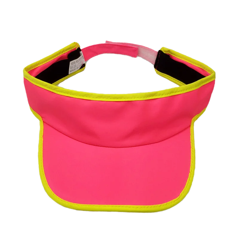 Outdoor Plain Lime Green Men\'s Visor Caps Neon Pink Women Sun Visor Hat Swimming Tennis Running Sport Visors