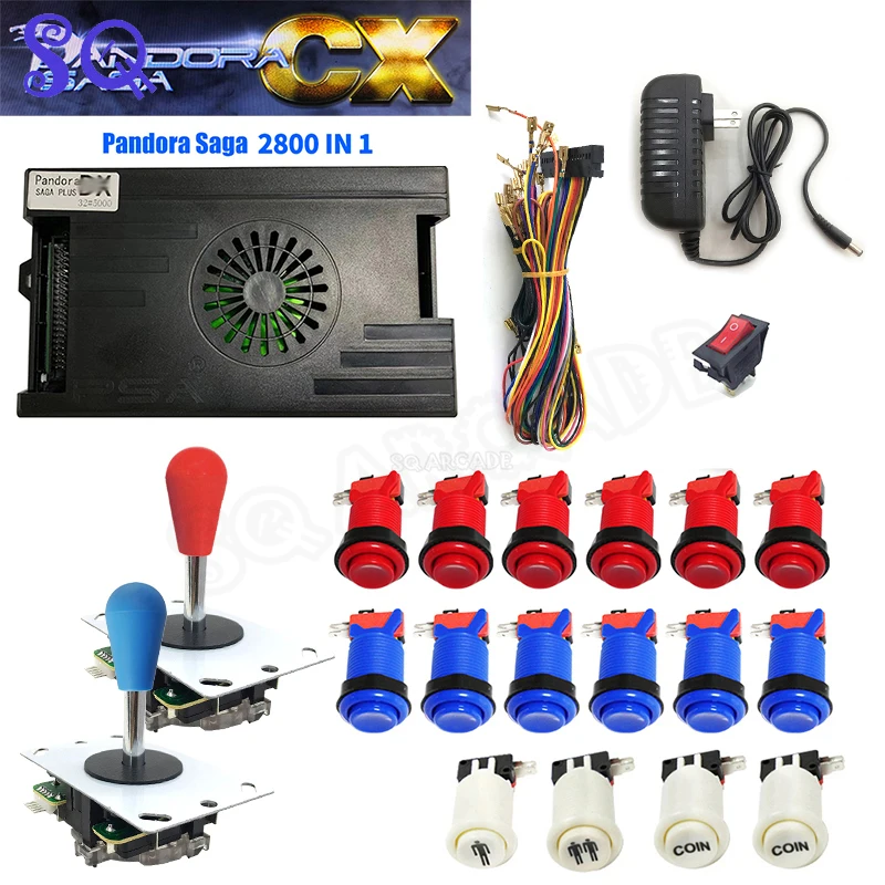 

Pandora Saga Box CX 2800 in 1 Family Version DIY Kit American Style Arcade Buttons 5 Pin 8 Way Joystick for Arcade Cabniet