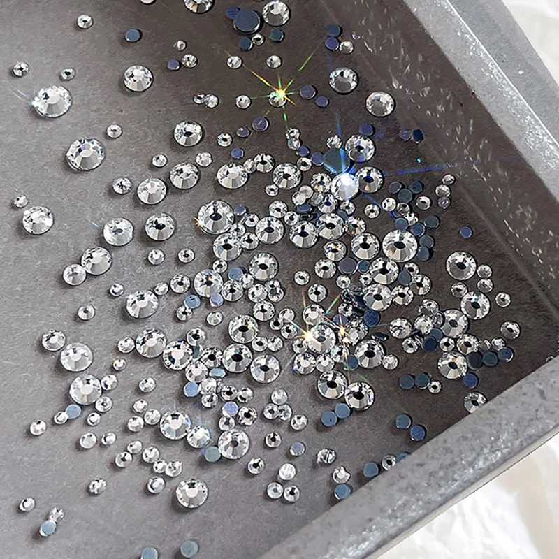 1000/1440pcs Rhinestones SS3-SS20 FlatBack Strass เย็บผ้าตกแต่งเล็บ