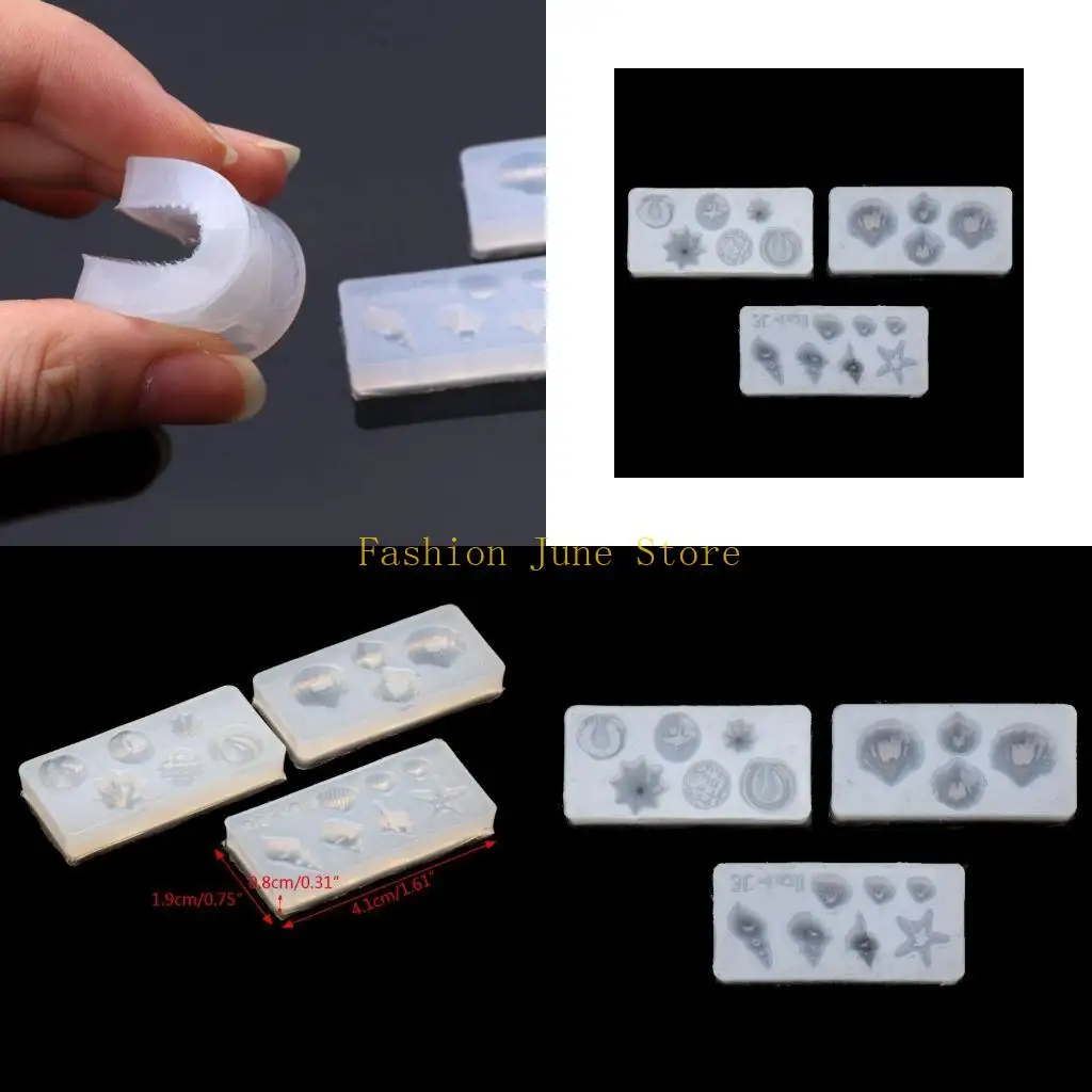 

N5KA 3Pcs DIY Conch for Shell Silicone Mold Art Template Jewelry
